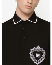 Мужская черная футболка-поло с принтом от Dolce & Gabbana