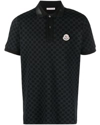 Мужская черная футболка-поло с принтом от Moncler