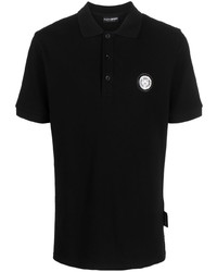 Мужская черная футболка-поло с принтом от Plein Sport