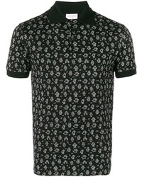 Мужская черная футболка-поло с принтом от Saint Laurent