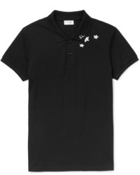 Мужская черная футболка-поло с принтом от Saint Laurent