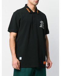 Мужская черная футболка-поло с принтом от Heron Preston