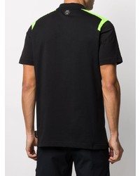 Мужская черная футболка-поло с принтом от Philipp Plein