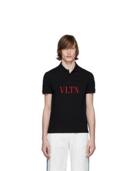 Мужская черная футболка-поло с принтом от Valentino