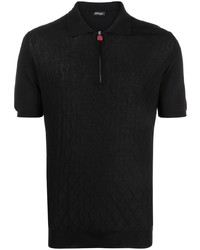Мужская черная футболка-поло с ромбами от Kiton