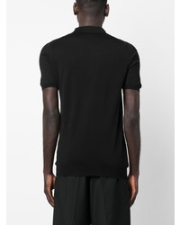 Мужская черная футболка-поло с ромбами от Kiton