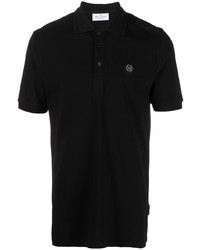 Мужская черная футболка-поло с украшением от Philipp Plein