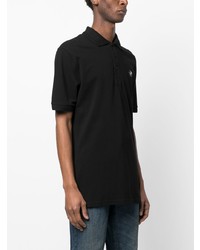 Мужская черная футболка-поло с украшением от Philipp Plein