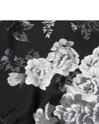 Мужская черная футболка-поло с цветочным принтом от Dolce & Gabbana