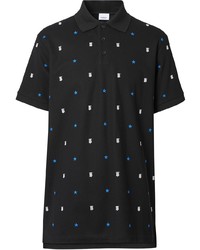 Мужская черная футболка-поло со звездами от Burberry