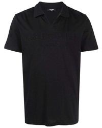 Мужская черная футболка-поло от Balmain