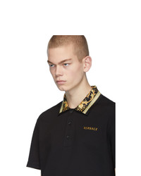 Мужская черная футболка-поло от Versace