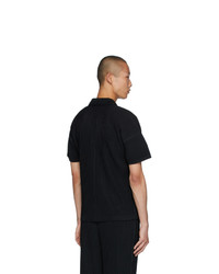 Мужская черная футболка-поло от Homme Plissé Issey Miyake