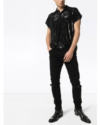 Мужская черная футболка-поло от Saint Laurent