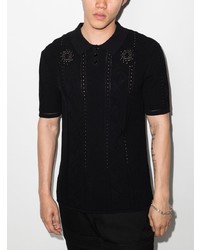 Мужская черная футболка-поло от Marine Serre