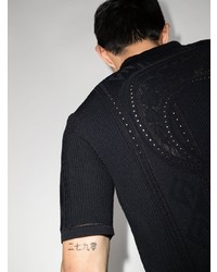 Мужская черная футболка-поло от Marine Serre