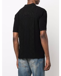 Мужская черная футболка-поло от Marine Serre