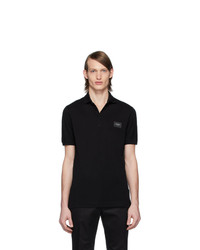Мужская черная футболка-поло от Dolce and Gabbana