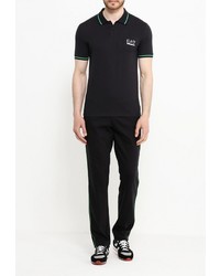 Мужская черная футболка-поло от EA7