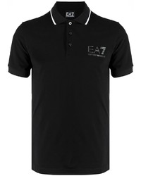 Мужская черная футболка-поло от Ea7 Emporio Armani