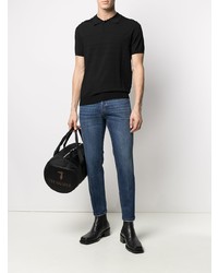 Мужская черная футболка-поло от Trussardi