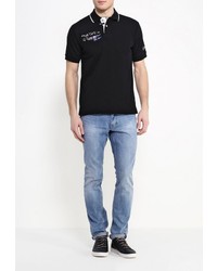 Мужская черная футболка-поло от FIVE seasons