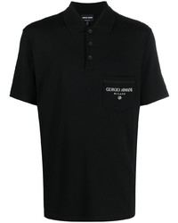 Мужская черная футболка-поло от Giorgio Armani