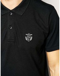 Мужская черная футболка-поло от Selected