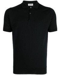 Мужская черная футболка-поло от John Smedley