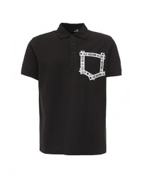 Мужская черная футболка-поло от Love Moschino