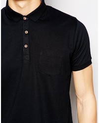 Мужская черная футболка-поло от Brave Soul