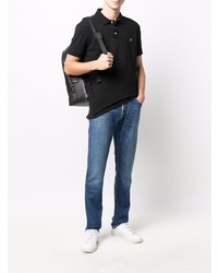 Мужская черная футболка-поло от Moose Knuckles