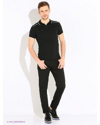 Мужская черная футболка-поло от Oodji