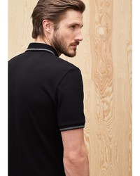 Мужская черная футболка-поло от s.Oliver