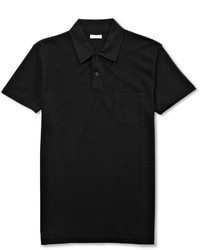 Мужская черная футболка-поло от Sunspel