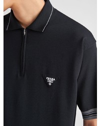 Мужская черная футболка-поло от Prada