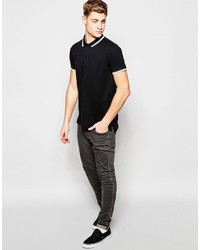 Мужская черная футболка-поло от Brave Soul