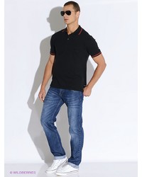 Мужская черная футболка-поло от Westrenger