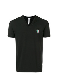 Мужская черная футболка с v-образным вырезом с вышивкой от Dolce & Gabbana Underwear