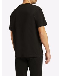Мужская черная футболка с v-образным вырезом с вышивкой от Giuseppe Zanotti