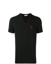Мужская черная футболка с v-образным вырезом с принтом от Dolce & Gabbana Underwear