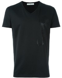 Мужская черная футболка с v-образным вырезом с принтом от Golden Goose Deluxe Brand
