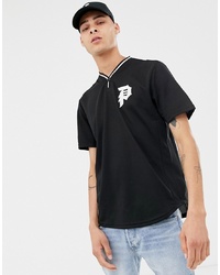 Мужская черная футболка с v-образным вырезом с принтом от Primitive