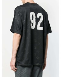 Мужская черная футболка с v-образным вырезом с принтом от adidas
