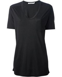 Женская черная футболка с v-образным вырезом от Alexander Wang