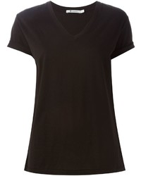 Женская черная футболка с v-образным вырезом от Alexander Wang