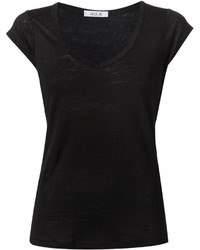 Женская черная футболка с v-образным вырезом от Allude