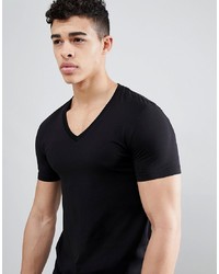 Мужская черная футболка с v-образным вырезом от ASOS DESIGN