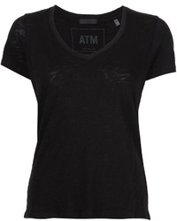 Женская черная футболка с v-образным вырезом от ATM Anthony Thomas Melillo