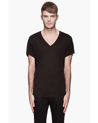 Мужская черная футболка с v-образным вырезом от BLK DNM